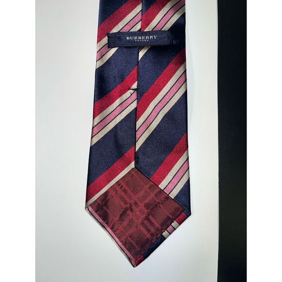 BURBERRY LONDON Embroidery Regimental Silk Tie Brown (K-134539) Burberry London Tie 
